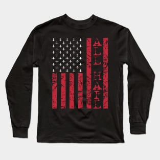 American All Hail Satanic Flag Long Sleeve T-Shirt